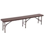 6′ Portable Folding Rattan Table Bench