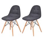 Set of 2 Mid-Century Upholstered Dining Side Chairs