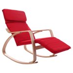 Lounge Rocking Chair with Footrest & Headrest Pillow
