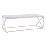 White Metal Framed Coffee Table End Table