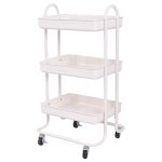 Ivory 3 Tiers Rolling Kitchen Trolley Cart