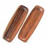 Noritake Kona Wood Accents Rectangular Platters, Set of 2, 12″