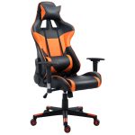 Orange High Back Recliner Gaming Chair with Headrest