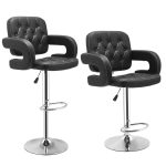 Set of 2 Swivel Bar Stools Pub Chairs